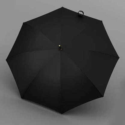 Długi elegancki parasol ze skórzaną rączką