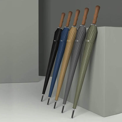 Parasol spacerowy z drewnianą rączką – elegancki design