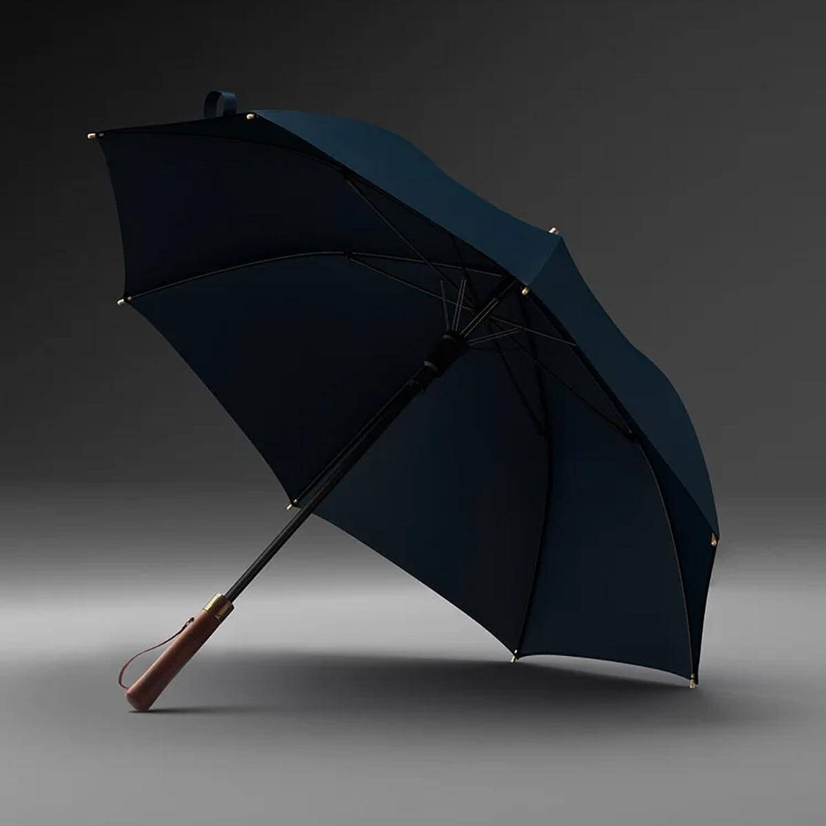 Duży parasol wiatroodporny granatowy szkielet szprychy