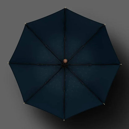 Parasol granatowy wiatroodporny drewniana rączka