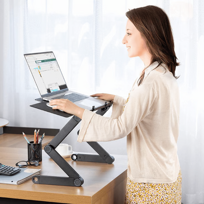 Regulowana podstawka pod laptopa z aluminium i obrotowymi nóżkami 360 stopni