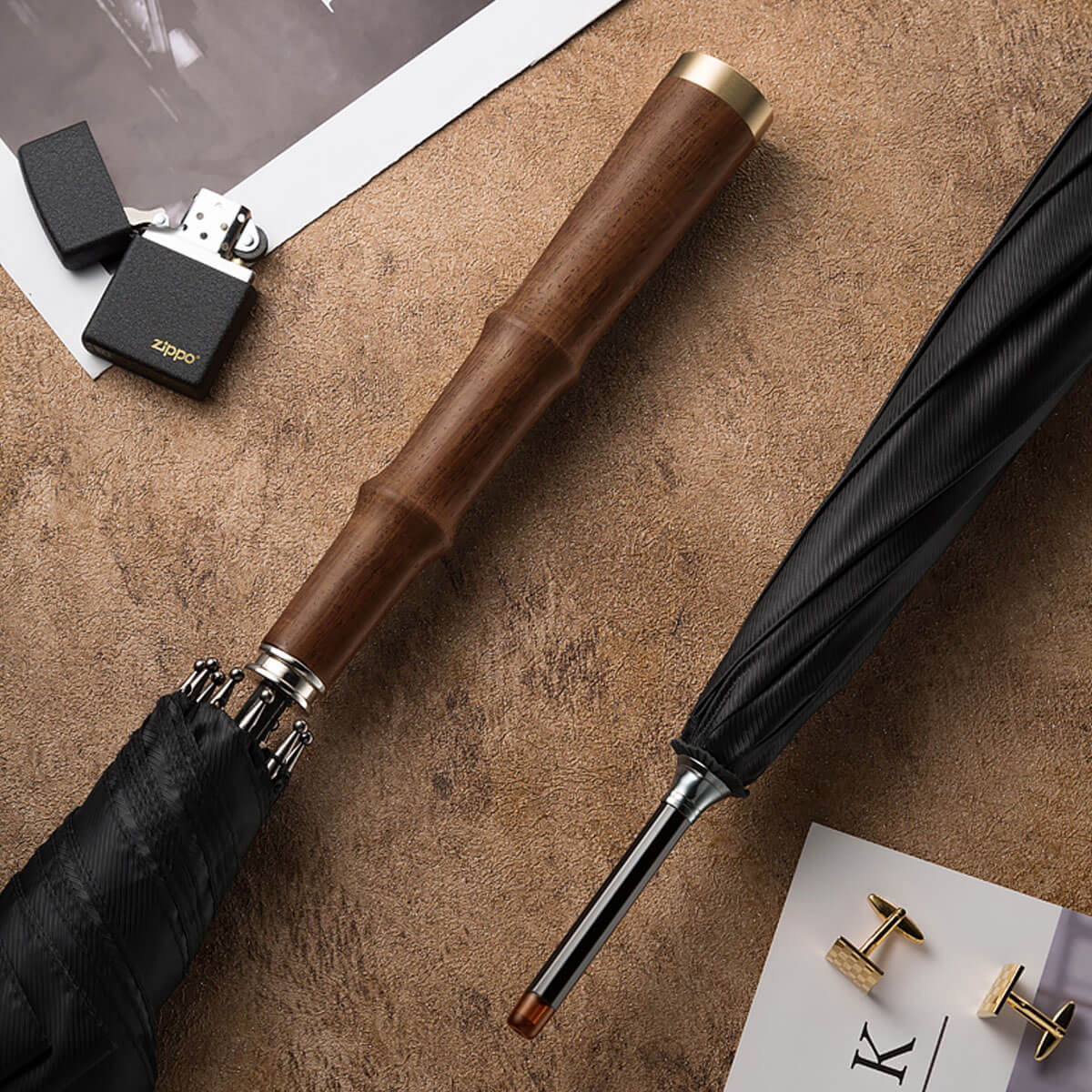 Elegancki parasol długi z manualnym mechanizmem otwierania